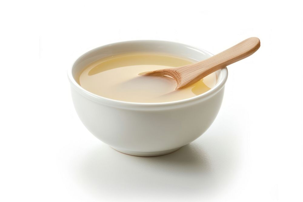 Pudding spoon drink bowl.