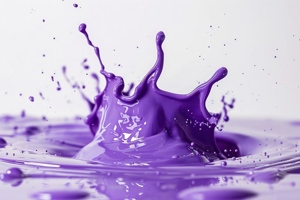 Purple paint splash studio shot splattered freshness.