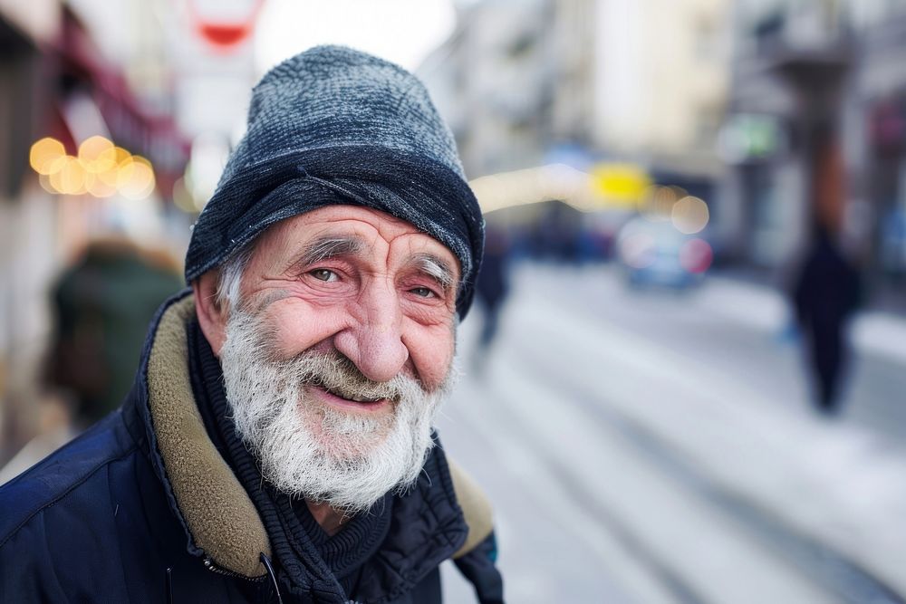 Healthy elder man portrait street adult.