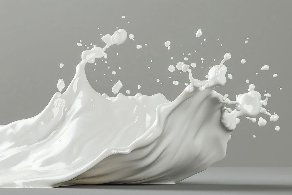 Milk wave gray background splashing beverage.