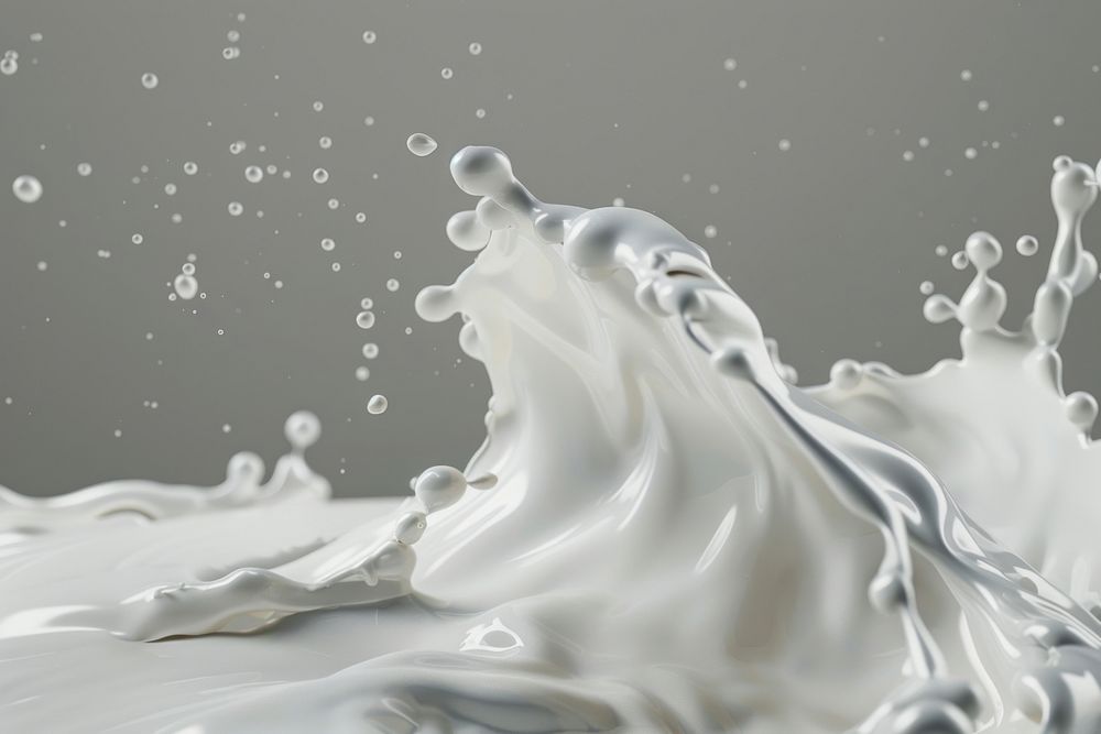 Rippled milk monochrome splashing abstract.