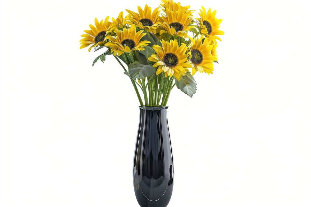 Tall vase sunflower pottery blossom.