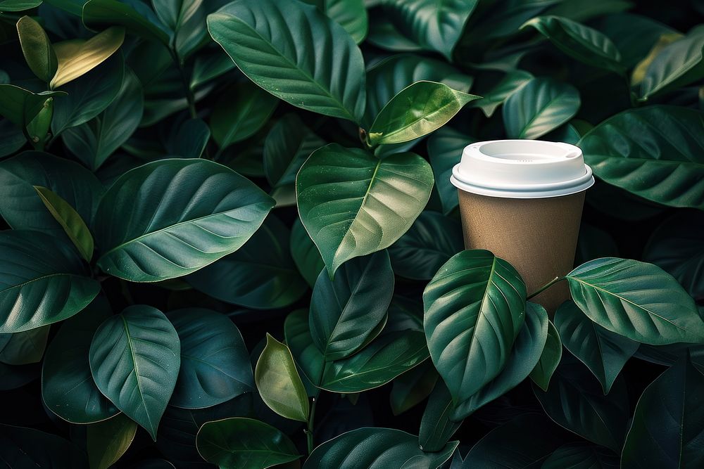 To go coffee cup drink plant green.