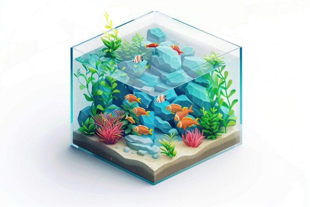 Aquarium fish transparent underwater.