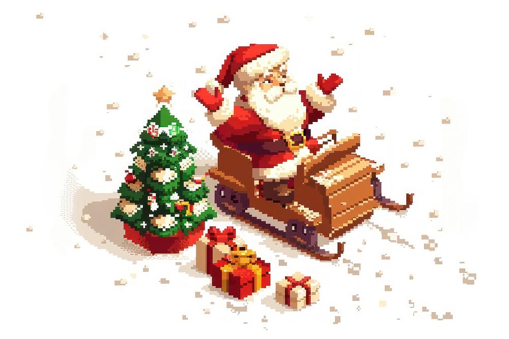 Christmas pixel illustration christmas celebration decoration.