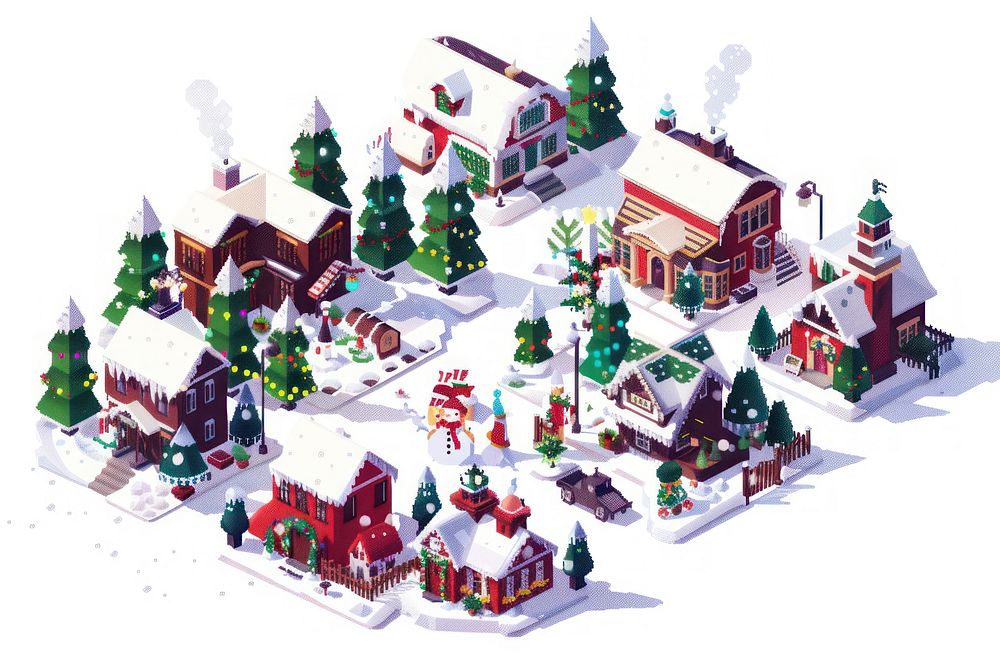 Christmas pixel illustration christmas snow confectionery.