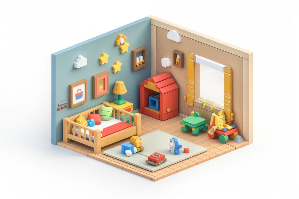Toys in baby room furniture architecture improvement.