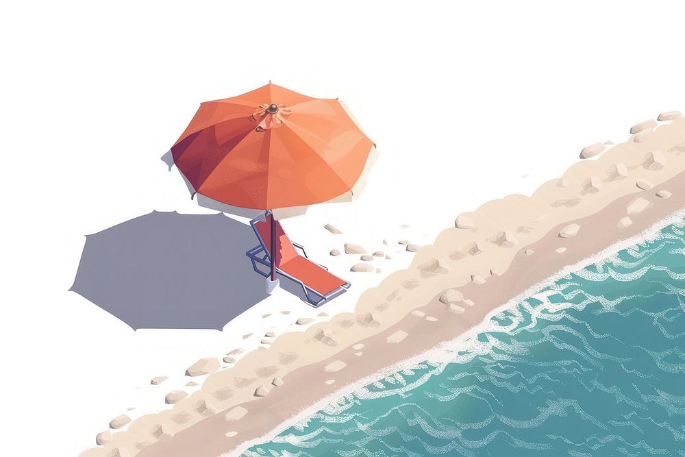 Umbrella on beach outdoors sea relaxation.