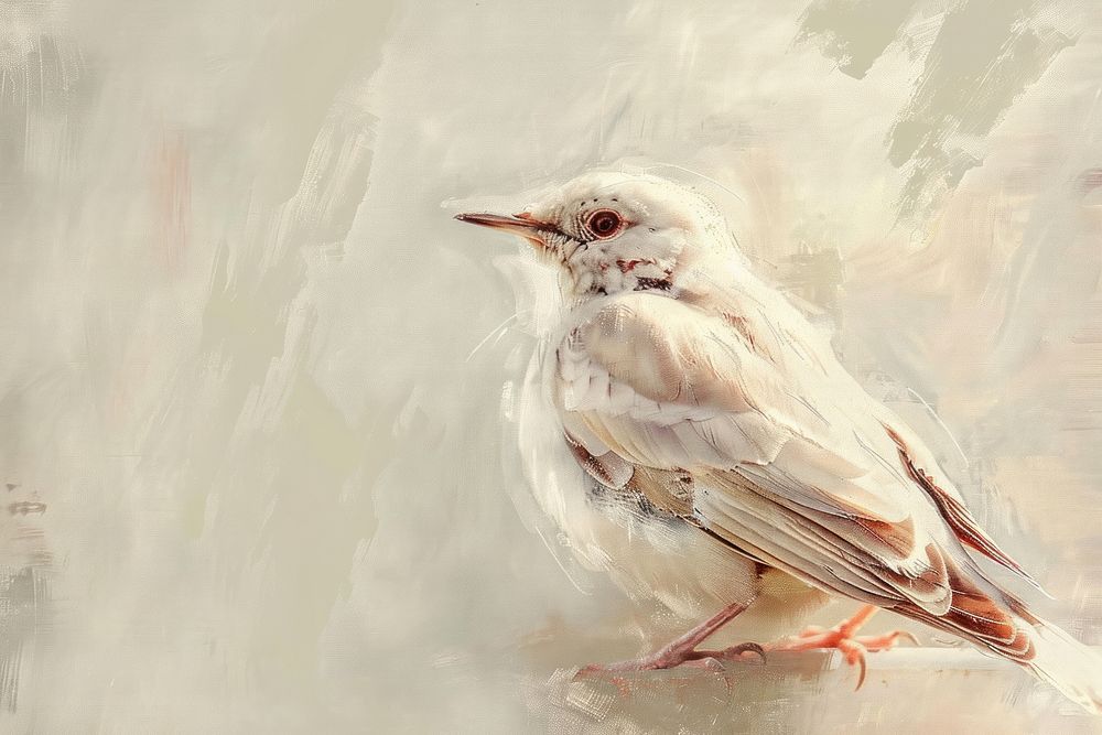 Close up on pale Bird painting bird sparrow.