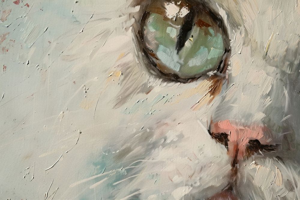 Close up on pale Exotic cat painting backgrounds art.