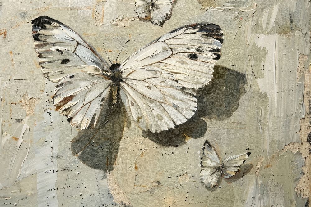 Close up on pale butterflies backgrounds butterfly painting.