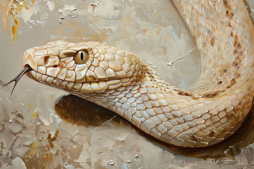 Close up on pale Snake snake reptile animal.