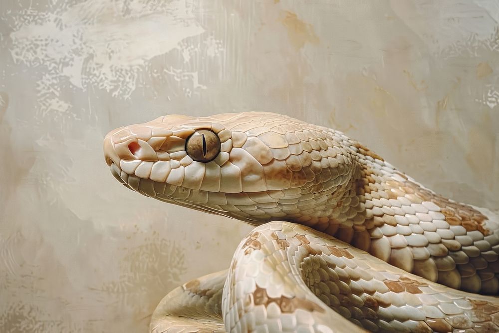 Close up on pale Snake snake reptile animal.