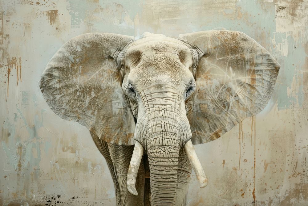 Close up on pale Elephant elephant wildlife animal.