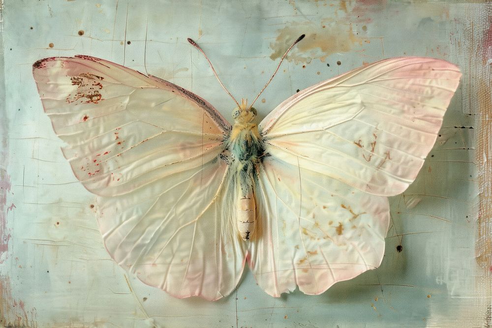Close up on pale Butterfly butterfly painting animal.
