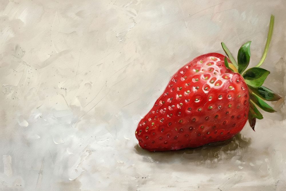 Close up on pale Strawberry strawberry painting fruit.