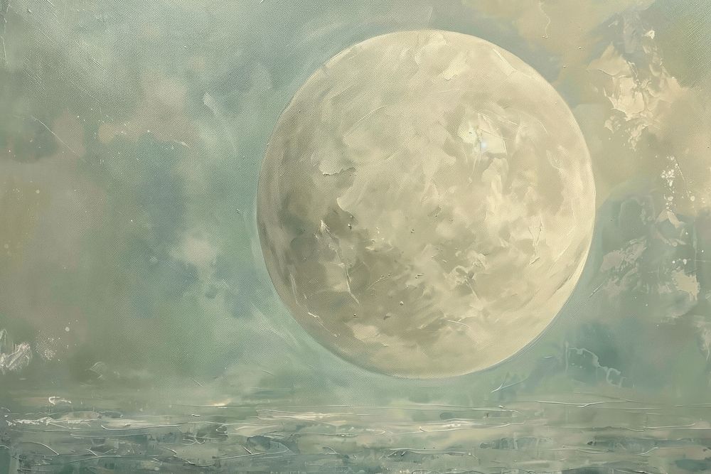 Close up on pale moon painting backgrounds astronomy.