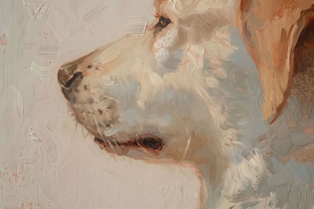 Close up on pale Dog painting dog backgrounds.