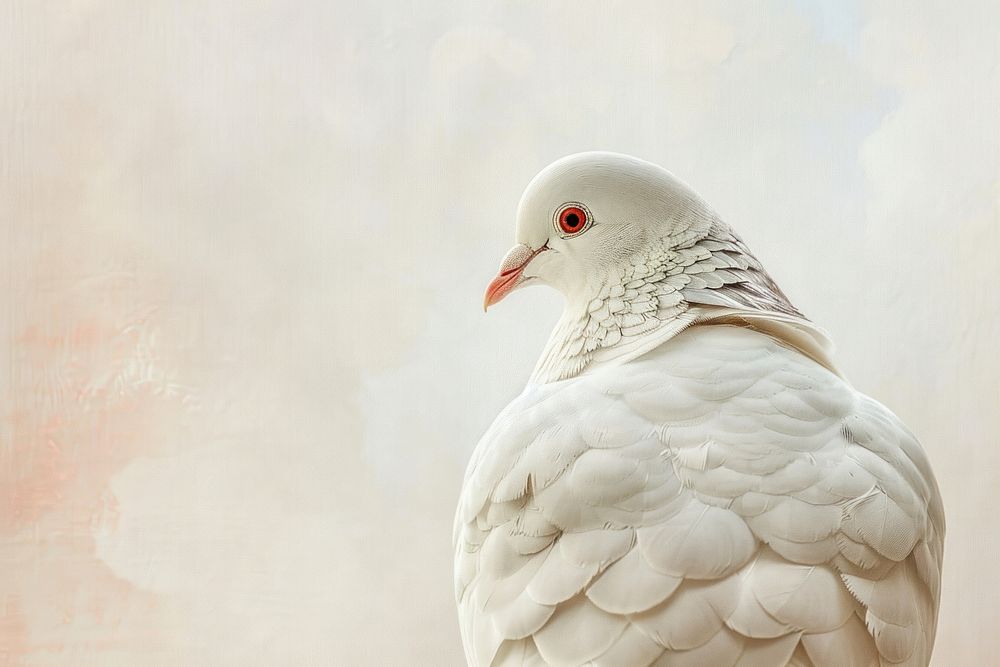 Close up on pale pigeon animal bird wildlife.