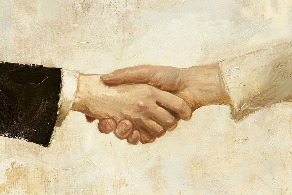 Close up on pale hand shake backgrounds handshake togetherness.