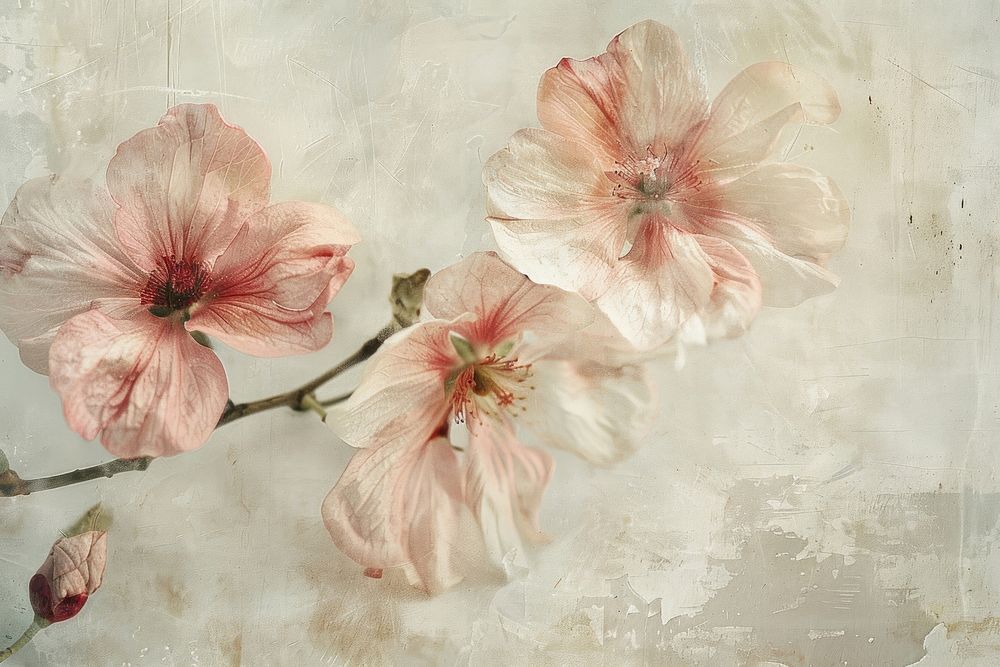 Close up on pale Flowers painting flower blossom.