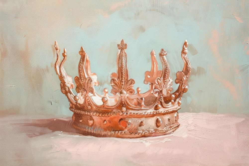 Close up on pale Crown crown painting representation.