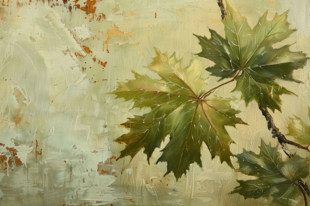 Close up on pale American maple painting backgrounds plant.