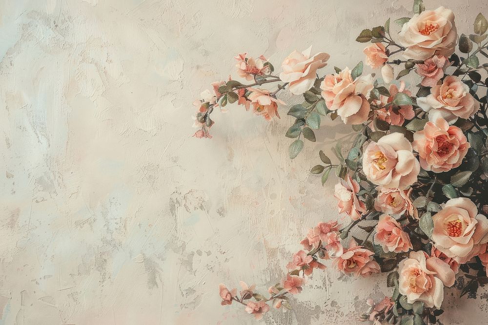 Close up on pale Flowers painting flower backgrounds.