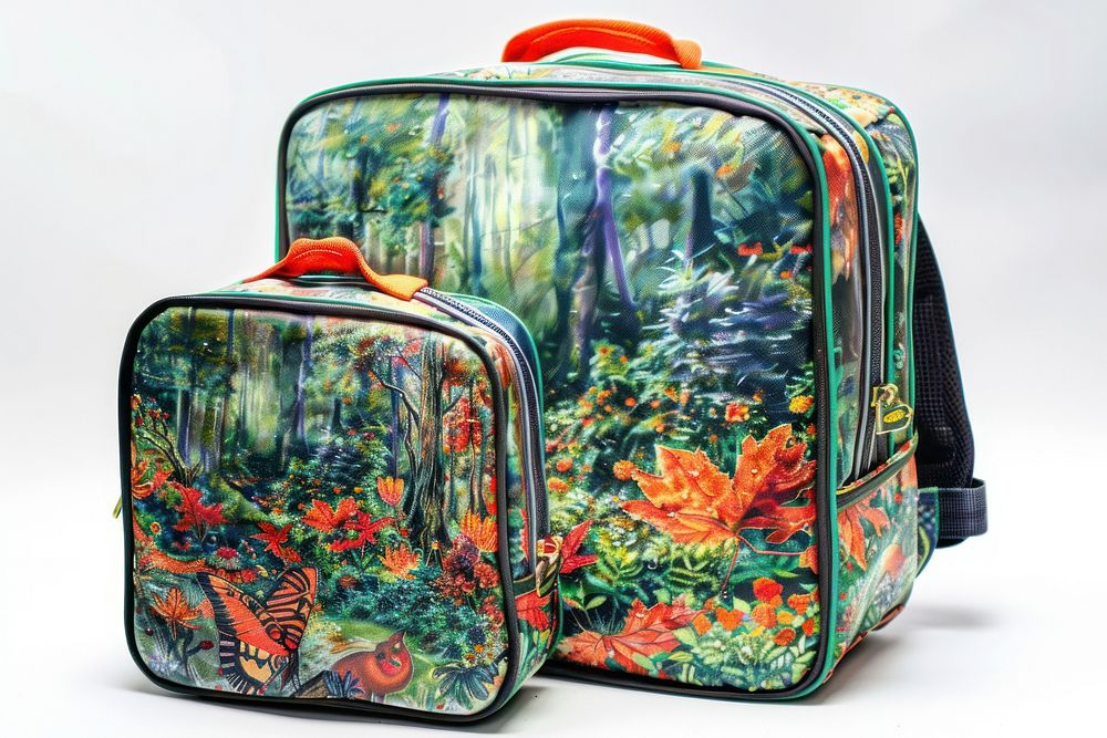 Backpack and lunchbox suitcase backpack handbag.