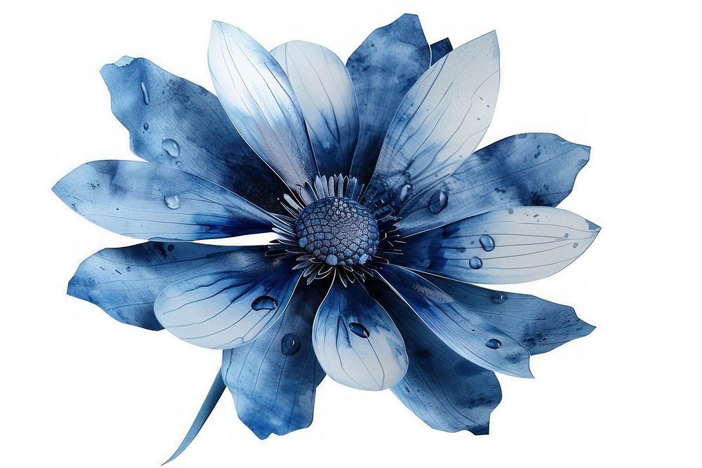 Paper cut-out Blue flower accessories asteraceae.