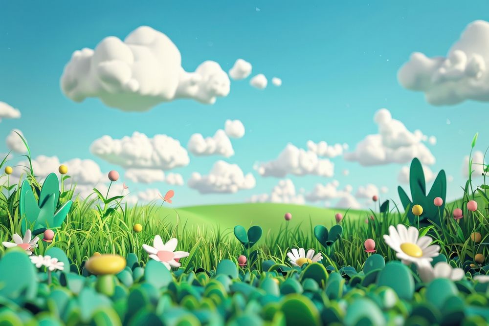 Cute meadow background landscape outdoors nature.