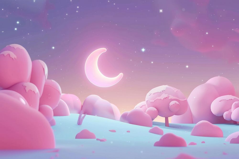 Cute moon background astronomy outdoors cartoon.