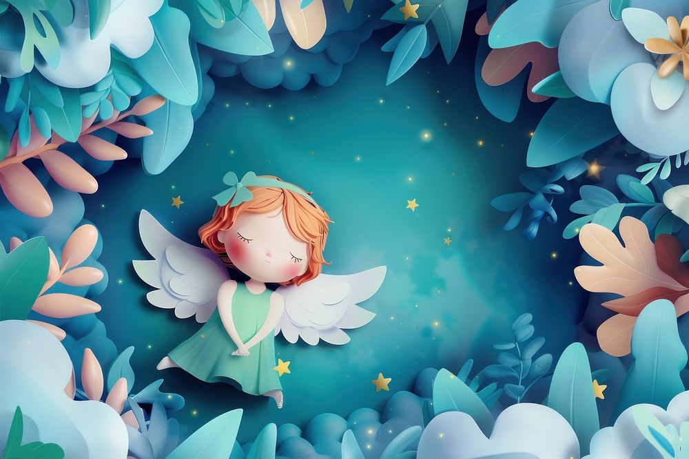 Cute angel background cartoon backgrounds outdoors.
