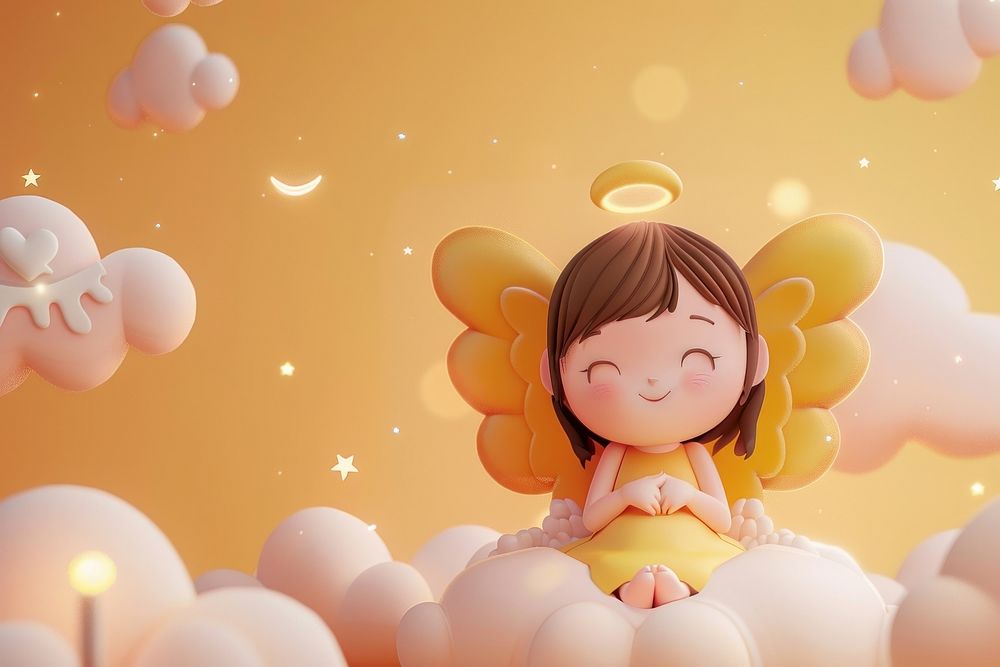 Cute angel background cartoon fantasy representation.