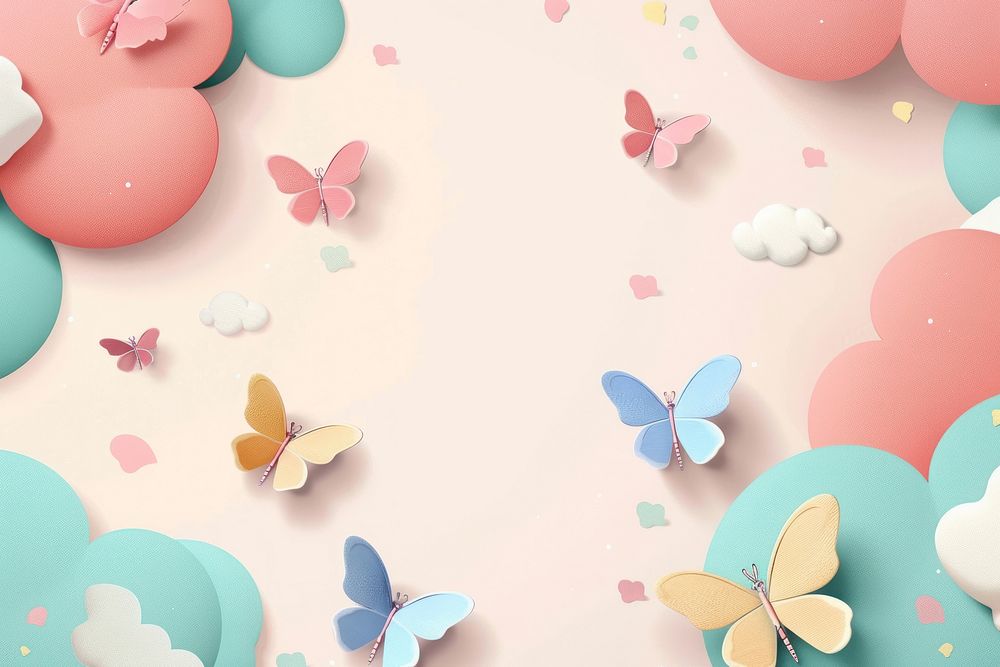 Cute butterflies background backgrounds cartoon petal.
