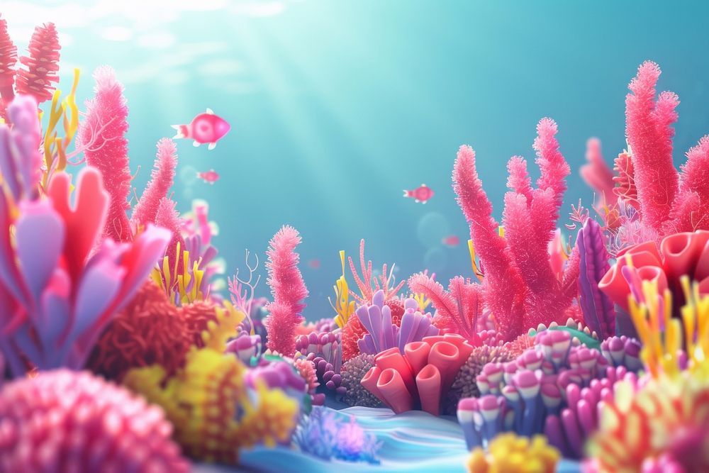 Cute beautiful corals underwater fantasy background aquarium outdoors nature.