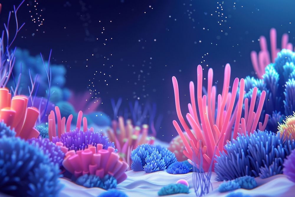 Cute beautiful corals underwater fantasy background aquarium nature sea.