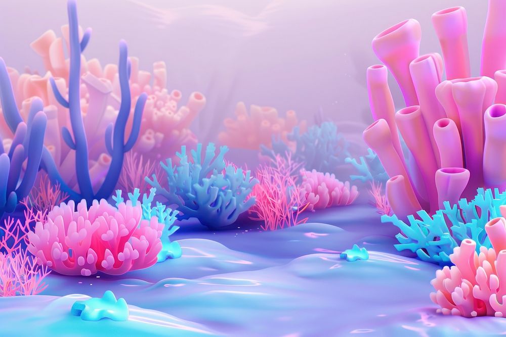 Cute beautiful corals underwater fantasy background outdoors nature purple.