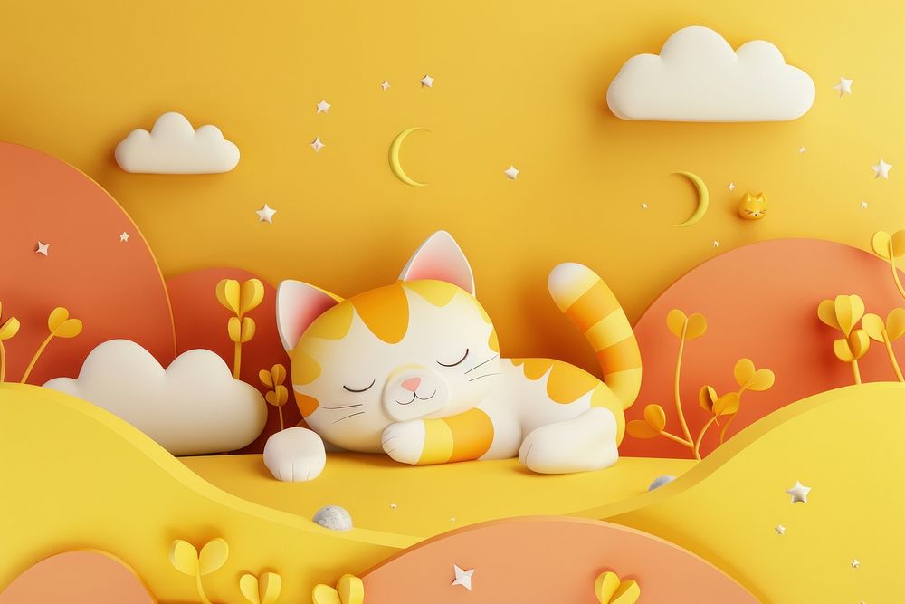 Cute cat background cartoon representation creativity.