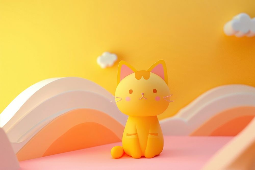 Cute cat background cartoon representation creativity.
