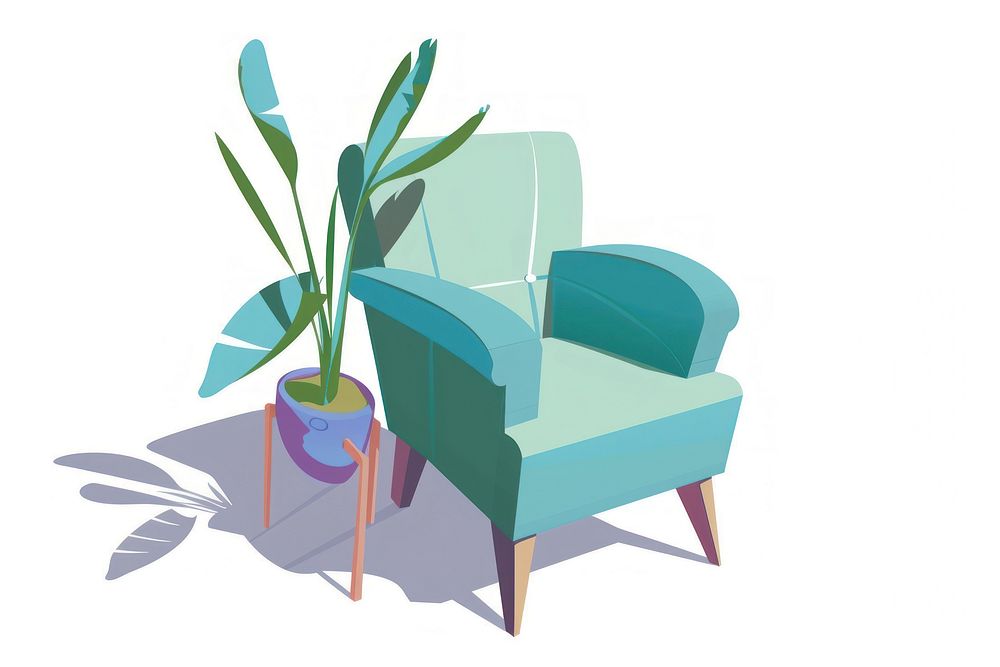 Furniture armchair plant vase.