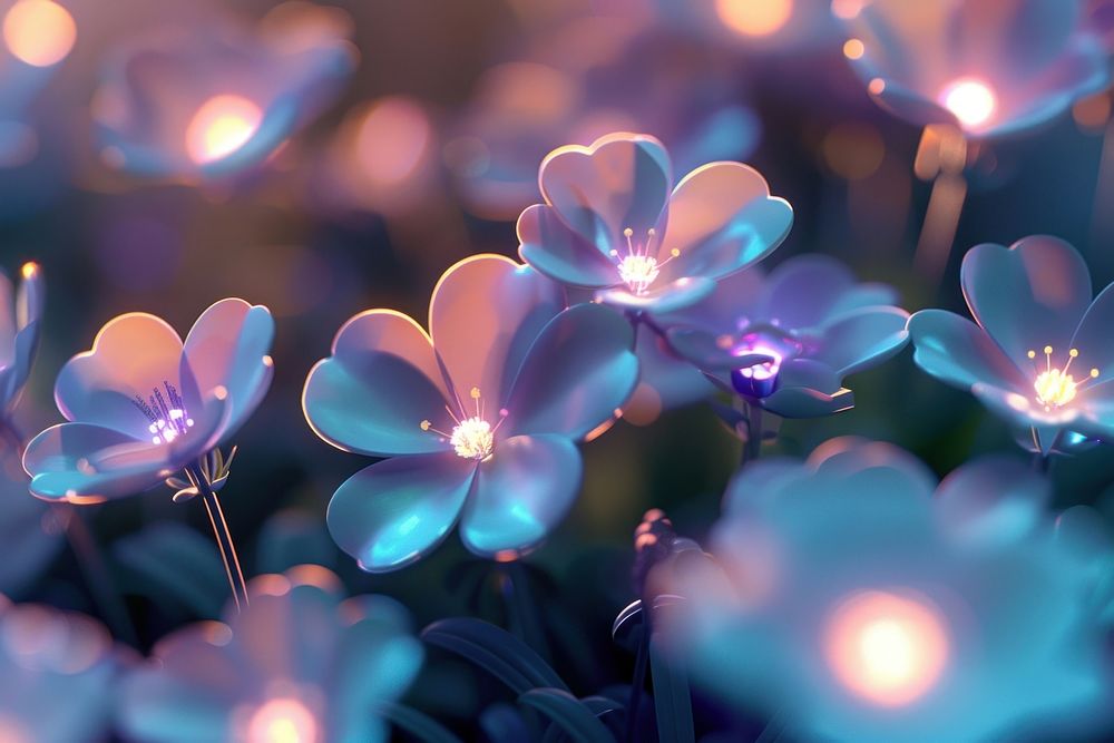 Cute flowers background blossom glowing plant.