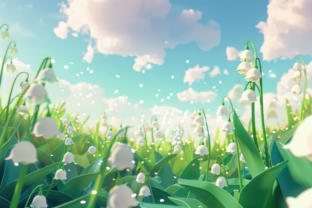 Cute lily of the valley background backgrounds outdoors blossom.