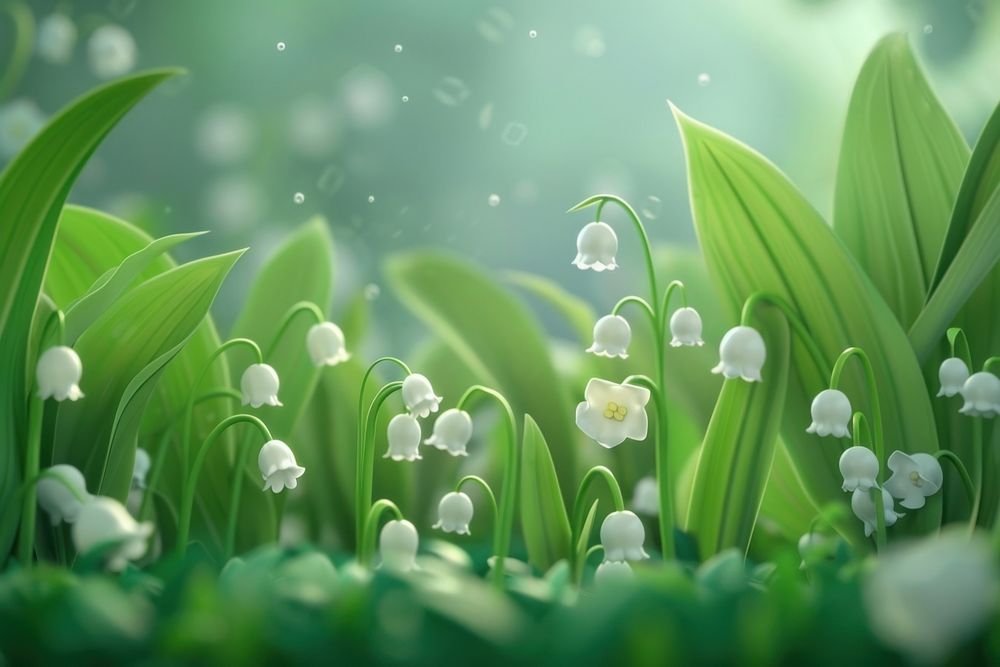 Cute lily of the valley background backgrounds outdoors nature.