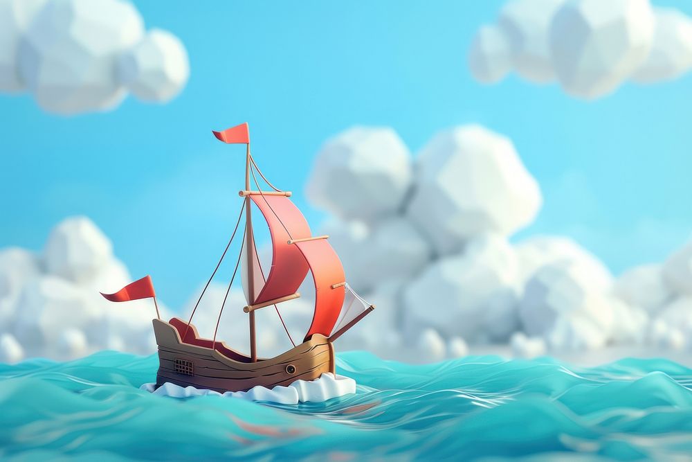 Cute pirate ship background sailboat outdoors vehicle.