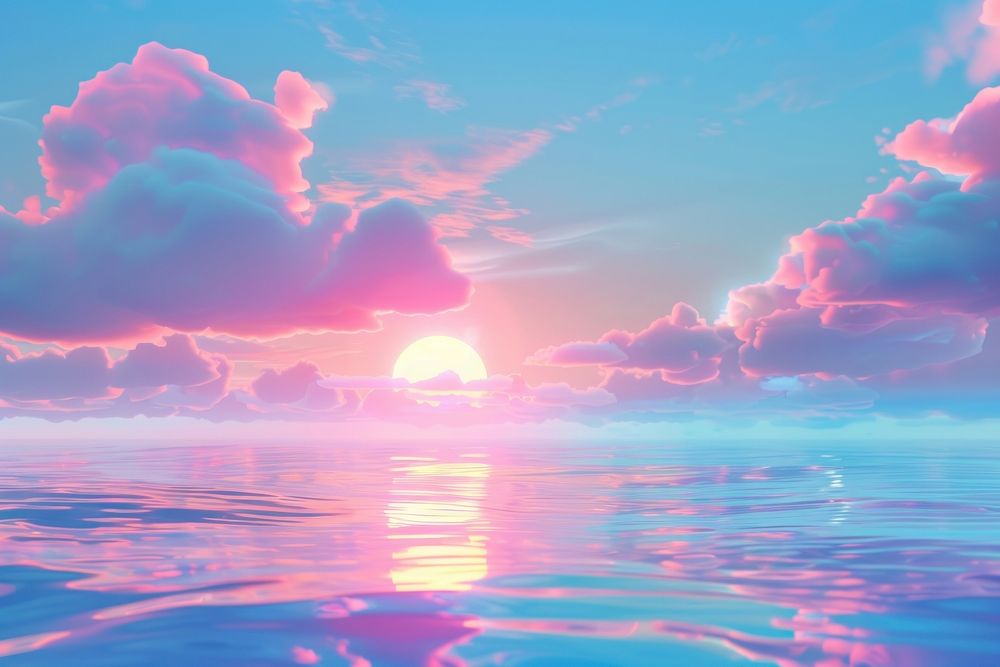 Cute sunset sky in sea fantasy background backgrounds sunlight outdoors.