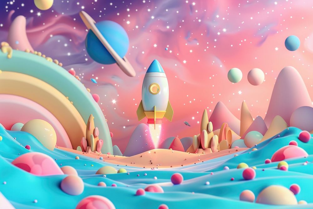 Cute space background outdoors cartoon confectionery.