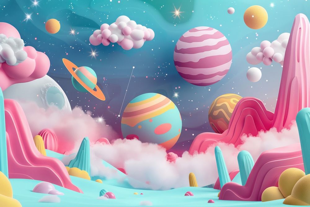 Cute space background backgrounds cartoon confectionery.