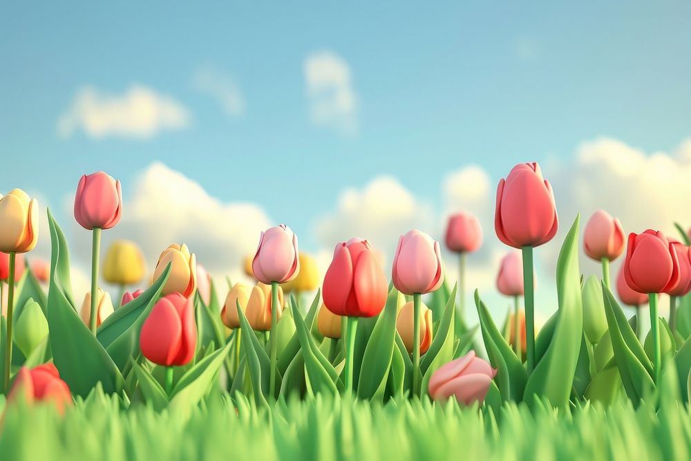 Cute tulip garden background backgrounds landscape outdoors.