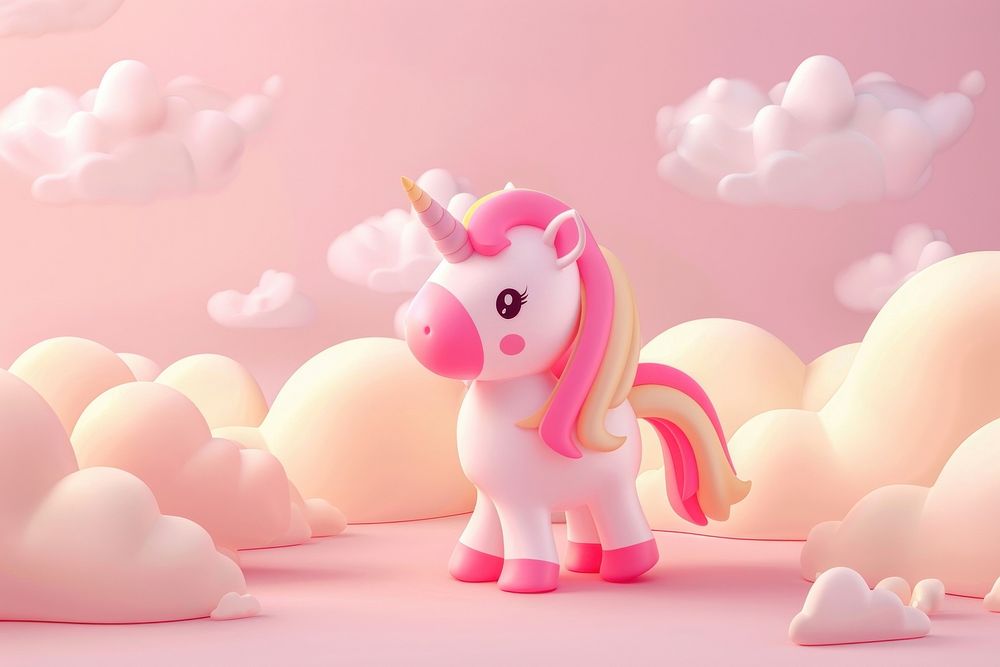 Cute unicorn fantasy background cartoon representation creativity.